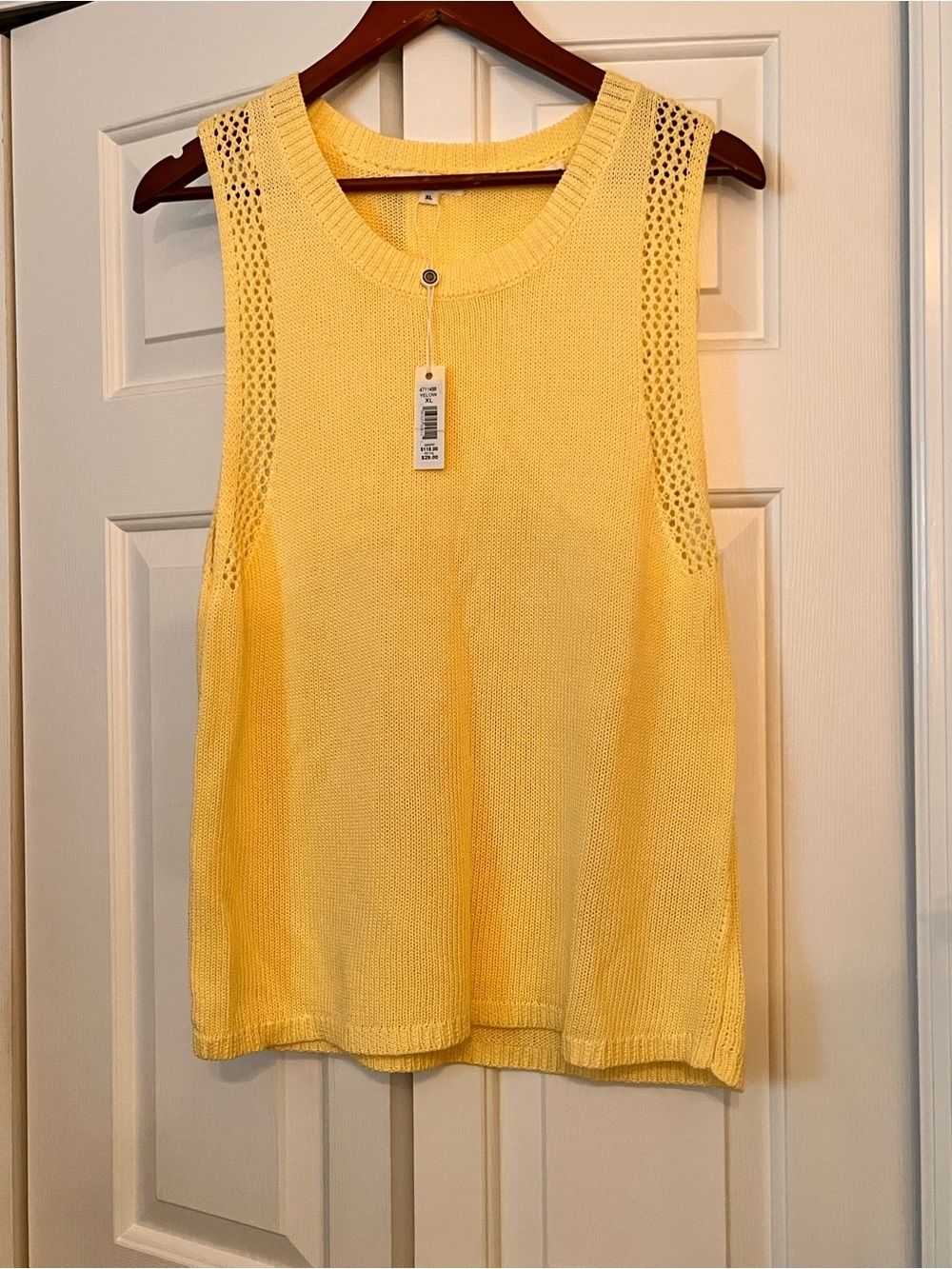 Max Studio Yellow Sleeveless Knit Tank Top